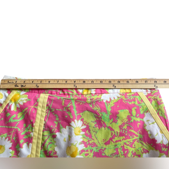 LILLY PULITZER Skort Pink/Yellow Floral Print - Size 14 - Picture 14 of 15